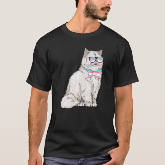 Cute Transgender Persian Cat Transgender Day Of Vi T-shirt (Voorkant)
