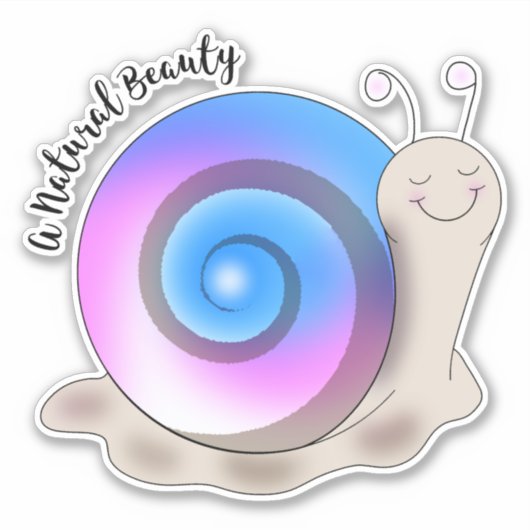 Cute Transgender Pride Snail Sticker (Voorkant)