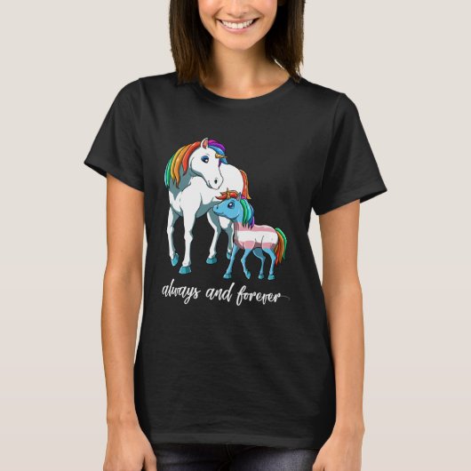 Cute Transgender Unicorn Mama T-shirt (Voorkant)
