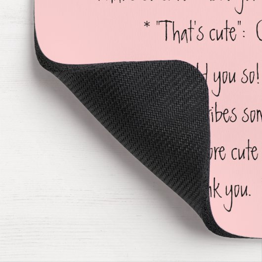 * Cute Translator Pink Mousepad * Muismat (Hoek)