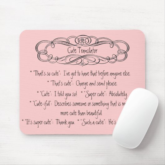 * Cute Translator Pink Mousepad * Muismat (Met muis)