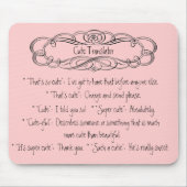 * Cute Translator Pink Mousepad * Muismat (Voorkant)