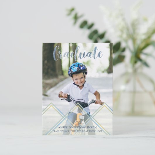 Cute Transparency Effect Pre-K Afstuderen Photo Briefkaart (Staand voorkant)