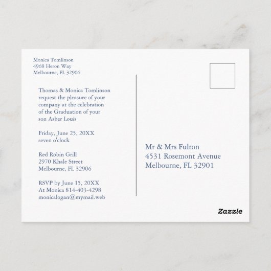 Cute Transparency Effect Pre-K Afstuderen Photo Briefkaart (Achterkant)