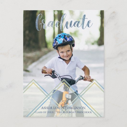 Cute Transparency Effect Pre-K Afstuderen Photo Briefkaart (Voorkant)