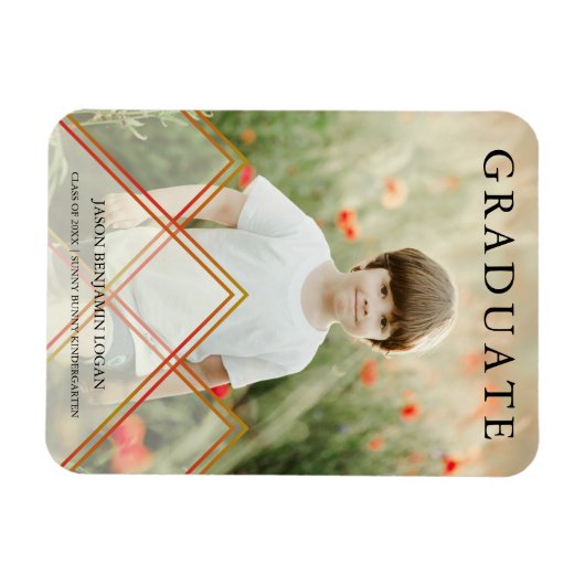 Cute Transparency Effect Pre-K Afstuderen Photo Magneet (Horizontaal)