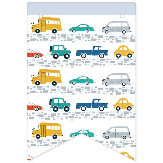 Cute Transportation Happy Birthday Banner (Eerste vlag)