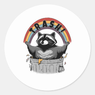 Cute Trash Panda Raccoon redt vuilnis Panda Ronde Sticker