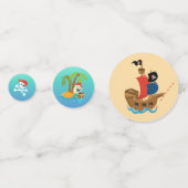 Cute Treasure Map Boy Pirate Birthday Party Confetti (Achterkanten)