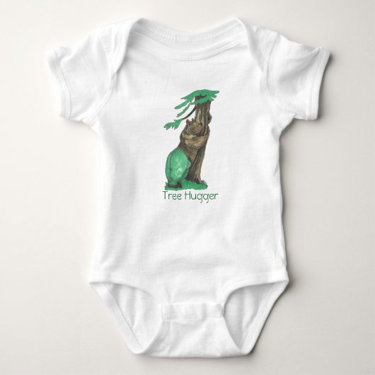 Cute Tree Beer met Leggings Green Bodysuit (Voorkant)