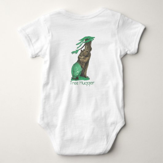 Cute Tree Beer met Leggings Green Bodysuit (Achterkant)