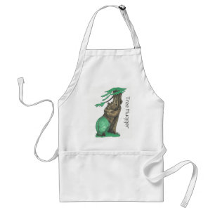 Cute Tree Hugging Beer Wildlife Scene Tree Hugger Standaard Schort