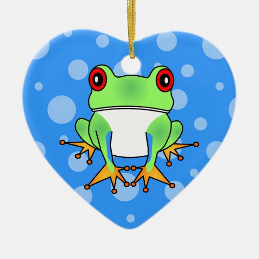 Cute Tree Kikker Cartoon Keramisch Ornament (Voorkant)