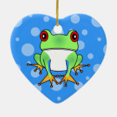 Cute Tree Kikker Cartoon Keramisch Ornament (Achterkant)