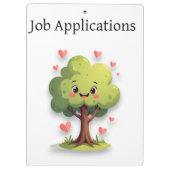 Cute Tree Love Red Hearts Clipboard  Klembord (Achterkant)