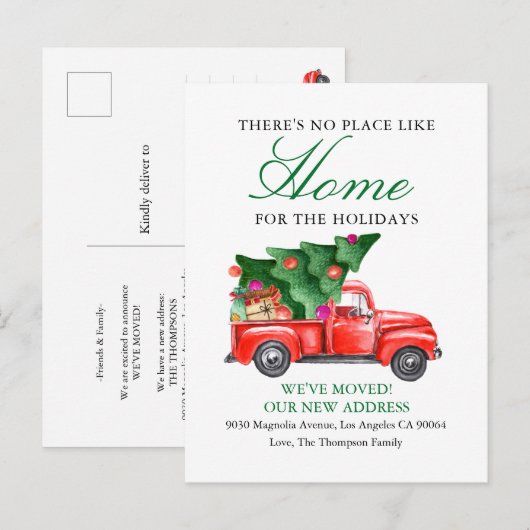 Cute Tree Truck We hebben de vakantiebeweging verp Aankondigingskaart (Voorkant / Achterkant)