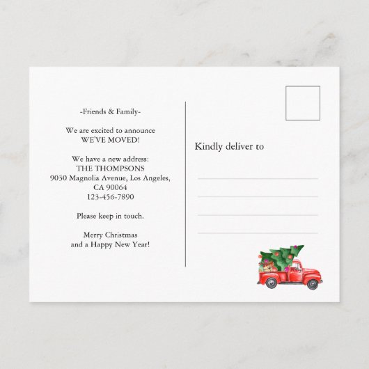 Cute Tree Truck We hebben de vakantiebeweging verp Aankondigingskaart (Achterkant)