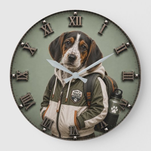 Cute Treeing Walker Coonhound Puppy Grote Klok (Voorkant)