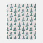 Cute Trees Doodles Pink Green Fleece Deken (Voorkant)