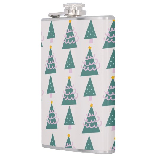 Cute Trees Doodles Pink Green Heupfles (Links)