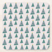 Cute Trees Doodles Pink Green Kartonnen Onderzetters (Voorkant)