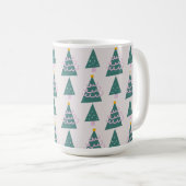 Cute Trees Doodles Pink Green Koffiemok (Voorkant rechts)