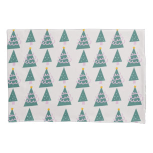 Cute Trees Doodles Pink Green Kussensloop