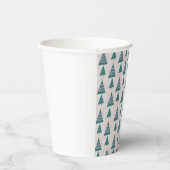 Cute Trees Doodles Pink Green Papieren Bekers (Rechts)