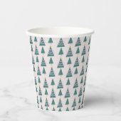 Cute Trees Doodles Pink Green Papieren Bekers (Voorkant)