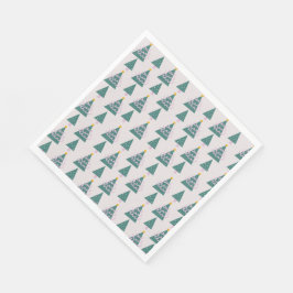 Cute Trees Doodles Pink Green Servet