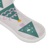 Cute Trees Doodles Pink Green Snijplank (Hoek)