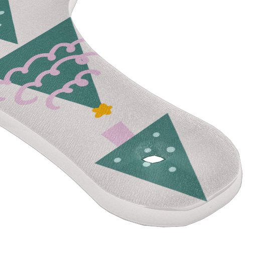 Cute Trees Doodles Pink Green Snijplank (Hoek)