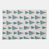 Cute Trees Doodles Pink Green Theedoek (Horizontaal)