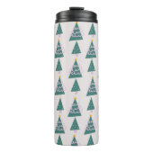 Cute Trees Doodles Pink Green Thermosbeker (Voorkant)