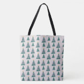Cute Trees Doodles Pink Green Tote Bag (Voorkant)