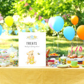 Cute Trees Table Boy Teddy Bear Baby shower Poster
