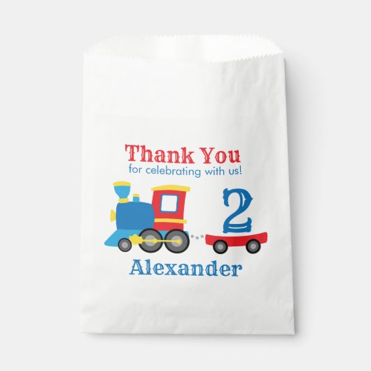 Cute Trein Verjaardagsfeestje Bedankzakje (Voorkant)