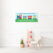 Cute Trein Verjaardagsfeestje Spandoek (Insitu)
