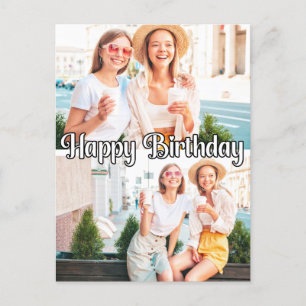 Cute Trendy Aangepaste Sjabloon voor 2 foto's Verj Briefkaart