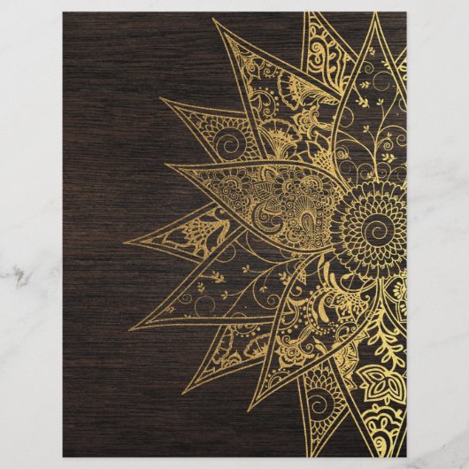 Cute trendy bloem henna hand getekend ontwerp flyer (Voorkant)