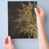 Cute trendy bloem henna hand getekend ontwerp flyer (Hand)