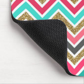 Cute trendy chevron faux glitter zigzagpatroon muismat (Hoek)