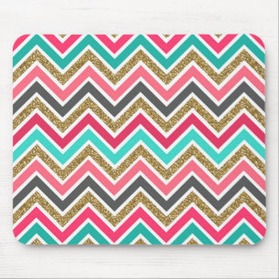 Cute trendy chevron faux glitter zigzagpatroon muismat