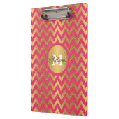 Cute trendy chevron zigzag faux gold glitter klembord (Links)