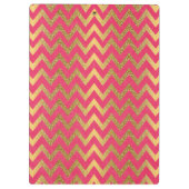 Cute trendy chevron zigzag faux gold glitter klembord (Achterkant)