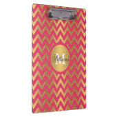 Cute trendy chevron zigzag faux gold glitter klembord (Rechts)