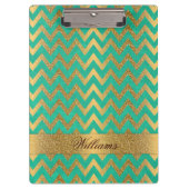 Cute trendy chevron zigzag faux gold glitter klembord (Voorkant)