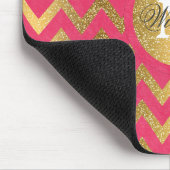 Cute trendy chevron zigzag faux gold glitter muismat (Hoek)