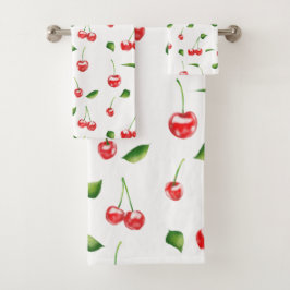 Cute Trendy Delicious Cherry | Bad Handdoek