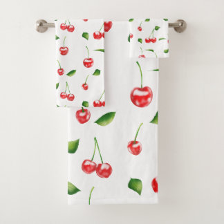 Cute Trendy Delicious Cherry | Bad Handdoek